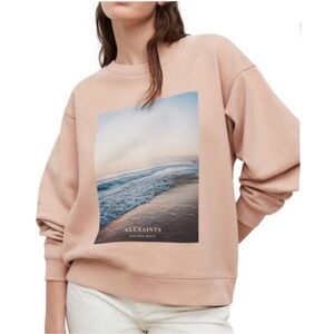 All Saints Pink Graphic Sweater